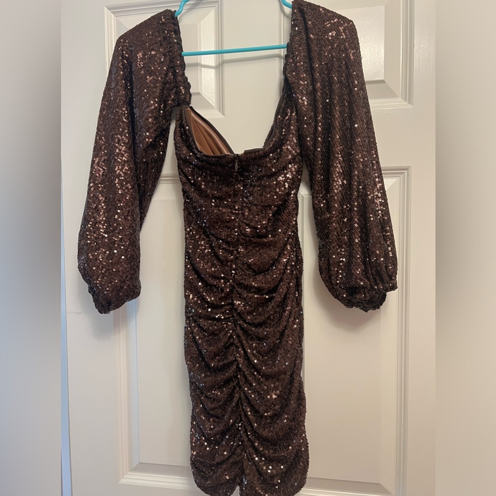 Lovers and Friends Amber Sequin mini dress size S in Cappuccino. Hoco, cocktail? - Picture 5 of 5